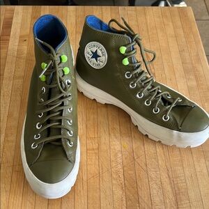 Converse High-Top Sneakers in Olive Green